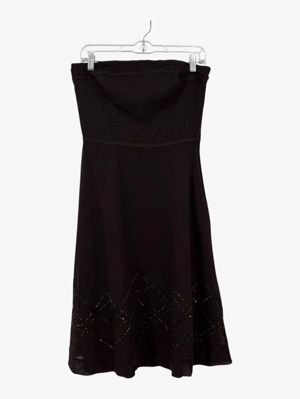 Ann Taylor LOFT Y2K Strapless Sequin Hem Dress in Brown Women’s Size 4 NWT - Picture 2 of 7